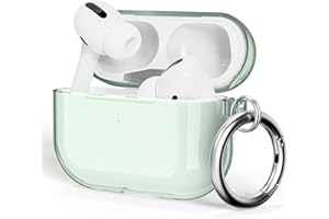‎ULAK ULAK AirPods Pro Hülle, Durchsichtig Stoßfest Hülle Dünn Schutzhülle mit Karabiner Transparent Ladecase für Apple AirPods Pro 2022/2019 (LED an der Frontseite Sichtbar) - Grün