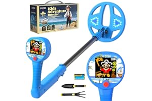 DR.ÖTEK Metal Detector Bambini, Schermo a Colori Innovativo, Piastra da 17 cm con Luce LED, Design Leggero e Regolabile, Impugnatura Morbida, Regalo Perfetto per Bambini dai 3 ai 12 Anni,Blu
