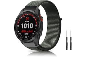 SeNool Correa para Garmin Epix 2 Pro 51mm, 26mm QuickFit Nylon Muñequeras de Repuesto Banda para Garmin Fenix 7X Pro Solar/Fenix 7X/6X GPS/6X Pro/6X Sapphire GPS/5X Sapphire/5X GPS - Verde