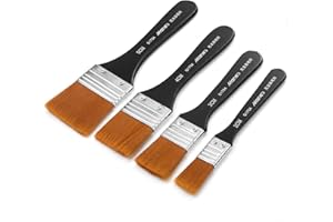 LINJINDE Juego de 4 Pinceles de acrílico para Artistas, Gran Conjunto de Pinceles de Pintura acrílica, Pinceles de Pintura al óleo, Pincel de Pintura al óleo, 20/30/40/50 mm