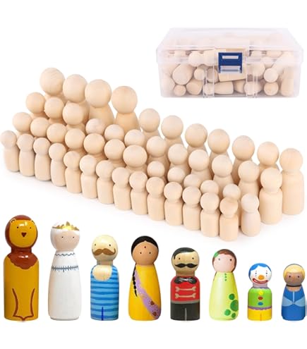 Holzfiguren Zum Bemalen 36-teilig - Kreatives Bastelset Für Kinder Ab 4 Jahren