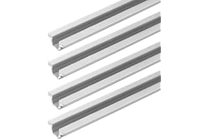 cyclingcolors 4x Guida per Ante Scorrevoli Scorrevole Porta per Ruote Rulli per Carrello Guida Plastica Armadio, Bianco