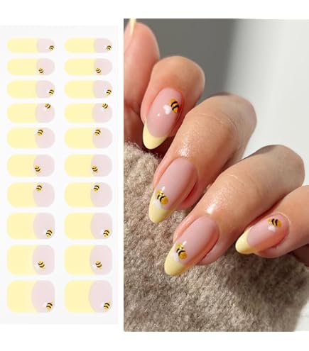JMEOWIO UV-Gel-Nagelaufkleber – Kaffee & Blumen-Design, 20 Stück, Inkl. Zubehör