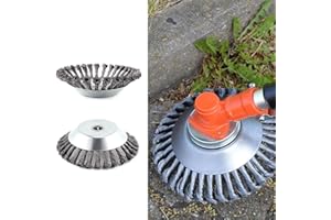 LADAMI Wildkrautbürste Unkrautbürste Motorsense Freischneider Rundbürste 200 x 25,4 gezopfte Schleifbürste Kegel, Silber