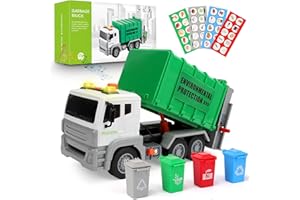 kramow Camión de Basura con Luces y Sonidos,Camión Juguete para Niños,Vehiculos Regalo Juguete Educativos 2-5 Años Niño Niña, Verde