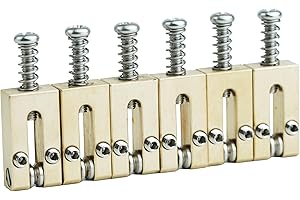 Guyker Selles de chevalet en laiton – Selles de chevalet à rouleau de 10,5 mm de rechange pour guitare électrique ST/TL Tele Strat (type rectangulaire)