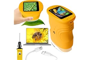 LURICO Digitales Mikroskop für Kinder, 1000X tragbares Taschenmikroskop mit 4K 2.0" Bildschirm Kinder Handy Mikroskop Lupe, UnterstüTzt Foto und Videofunktionen Mini-Mikroskops für Erwachsene/Kinders
