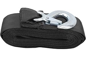 GUOML Pasek wciągarki do łodzi, profesjonalny poliestrowy pasek wciągarki do łodzi z hakiem, prowadnica fali przyczepy do holowania łodzi o dużej wytrzymałości