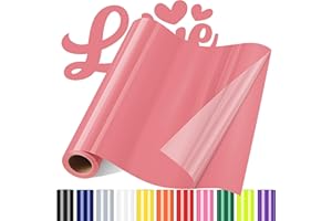 Sgooyir Rouleau Vinyle thermocollant Corail pour Tissu, 30.5 x 183 cm Flex Thermocollant pour Tissu, T-Shirts, Sacs, Casquettes