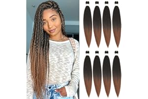 X-Tress Rajout Cheveux Tresse 8pcs Box Braids Meches 60cm Longue Super Doux Tressages Synthétiques 2 Tone Couleurs Vanille pour Ombre Extensions(#T1B/30)