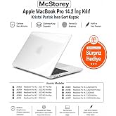 McStorey MacBook Pro 14.2 İn&ccedil; Kılıf A2442 A2779 A2918 A2992 A3112 A3401 A3185 A3434 A3426 A3427 Uyumlu Kristal Parlak Şeffaf 