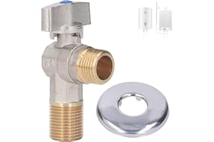 lvifloae Valvola di Arresto ad Angolo con Filettatura G1/2 in Ottone Valvola di intercettazione per WC di Grandi Dimensioni Valvola a Triangolo Scorrevole Valvola di Arresto ad Angolo per (Blu)