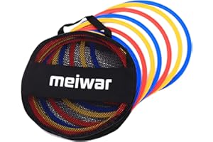 meiwar Lot de 12 Anneaux de Coordination pour entraînement au Football, à l'athlétisme ou aux Chiens avec Sac