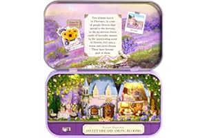 Spilay DIY Miniature Dollhouse Wooden Furniture Kit,Handmade Mini Iron Box theater Model,1:24 Scale Creative Doll House Toys for Lovers Model Q10