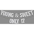 Silver Glitter Young & Sweet Only 17 Banner, Girls 17th Birthday Decorations, Hello 17, Dancing Girl 17 Banner, Cheer 17 Years Old Party Decor Supplies