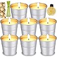 Citronella Candles Outdoor, 8 Pack Citronella Fragranced Candle Set for Garden Gifts, 120 Hours Burning Scented Soy Wax Candle Summer Essentials