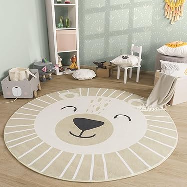 Décoration Chambre Kids Tapis Jeu Enfant 160x220 Cm - Motif Route En Forêt - Antidérapant Polyamide - Chambre Garçon Ou Fille Tapis Enfant Coton Lavable
