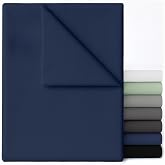 Dreamzie - Top Sheet Bed 160-240x280 - Ultra-Soft Microfiber | Dark Blue &middot; OEKO-TEX &middot; Easy to Wash &middot; Flat Sheet &middot; No Iron &middot; Q