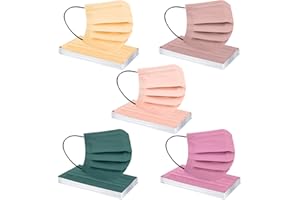 NCQIFEI 50 Pièces Adulte Jetable Protection Faciale 3 Couches Visage Tissu Impression Noir Blanc Couleur Non-tissé Bandeaux Femme et Hommes Confortable Anti-Poussière Respirable écharpe (A04)