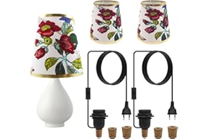 LAKONEI 2 Piezas Kit de Portalámpara de Lámpara para Botellao con Pantalla, E27 Soporte para Lámpara de Botella con Cable de 240 CM y EU Enchufe, Adaptador Lampara Botella para Varios Soportes de Botella