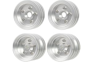 HobbyMarking RC Car Aluminum Wheel Rim Hubs for Tamiya Grasshopper/Hornet/Mighty Frog/Super Champ/Fighting Buggy Upgrade (Silver)