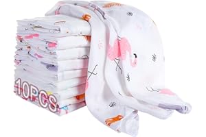 koo-dib Muselinas Bebe Algodon, 80x80 cm, Gasas Muselina Bebe NiñAs Arrullo para BebéS De 10 Piezas Sirve como Manta Bebe O Mantita, Toalla Bebe Recien Nacido, Toquilla,Funda Cambiador Bebe