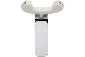 D&A GUITAR GEAR D & A Grip, gancio da parete per chitarre con collo fino a 2-1/8", bianco/cromato (WH-0101) Impugnatura. Grip bianco