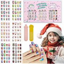 Kinder-Falsche-Nägel – 96 Bunte Stück In 4 Boxen, Vorgeklebt & Leicht Zu Entfernen