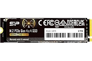 SP SILICON POWER Silicon Power 2TB US75 NVMe 4.0 Gen4 PCIe M.2 SSD R/W up to 7,000/6,500 MB/s (SP02KGBP44US7505)