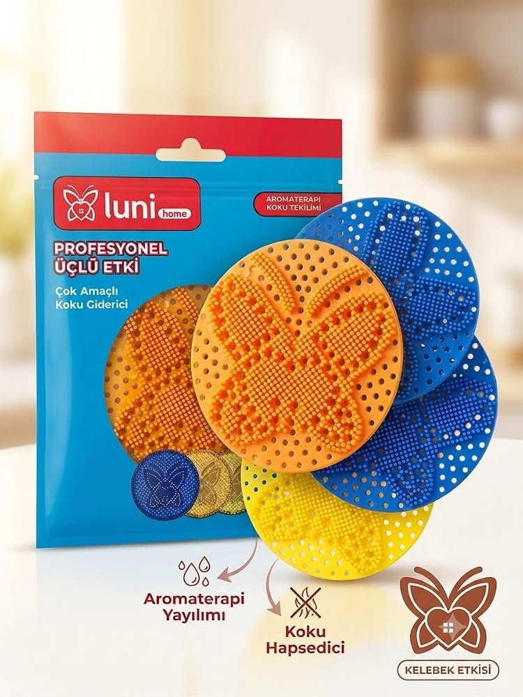 Luni Home Çok Amaçlı Koku Giderici Lavabo Banyo Dolap Gider Pisuvar | 45 Güne Kadar Etkili, Aromaterapi Teknolojisi, Süzgeç Uyumlu, Koku Hapsedici, Çoklu Kullanım Alanı