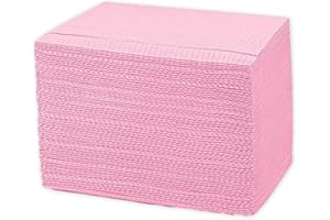 CEONAM 60 baberos dentales desechables para el paciente, 13 x 18 pulgadas, 3 capas impermeables piercing de papel tatuaje servilleta de papel para clínica dental, estación de tatuaje y salón (rosa)