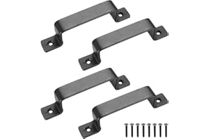 MCBLAST 4 Pz Maniglia Porta Nere, Maniglia per Porta, 165mm Maniglia Porta Scorrevole, Maniglie Porte Scorrevoli in Ghisa Vintage, Maniglie per Porte, Maniglia per Armadietti Armadio Cucine Garage