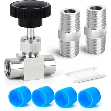 Sourcing Map 1/4" BSPT Luftzerstäuberdüse Aus Edelstahl 304 – Mit Nadelventil, 2 Anschlüssen, Für Befeuchtung & Kühlung