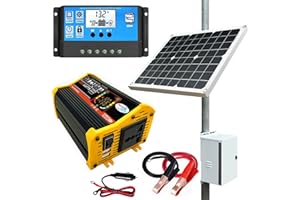 LXJBBD Kit de panneau solaire 4000 W avec batterie et onduleur – Système d'alimentation hors réseau complet pour la maison, camping-car, bateau, ferme et abri de jardin – Design extensible avec onduleur à