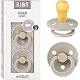 BIBS Colour Soother 2-Pack, BPA Free Dummy Pacifier, Round Natural Rubber Latex, Made in Denmark, Size 3 (18+ Months), Sand
