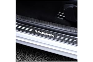 CWWHY 4pcs Car Door Sill Protector for KI-A Sportage 2021 2020 2019 2018 2017 2016 2015 2014 2013 2012 2011 Scuff Guard Cover Pedal, Carbon Fiber Sticker Trim Non-Slip Anti-Scratch Accessories, Black