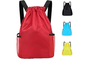 DIDISEEN Drawstring Bag Waterproof Swim PE Bag Unisex Large Sports String Backpack Oxford Fabric Gym Sack for School Travel Swimming Holidays Climbing Hiking (50 * 44)