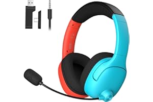Rumoon Wireless Gaming Headset for Nintendo Switch/Switch Lite/OLED, Wireless Gaming Headphones with Mic for Switch 2, Sports & Fortnite, Lightweight Stereo Sound Headphones for Gamers– Red/Blue