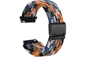 WOCCI Pleciony nylonowy pasek do zegarków z regulowaną klamrą, tkany sportowy pasek z pętelką, dla mężczyzn i kobiet, szerokość paska 16 mm, 18 mm, 19 mm, 20 mm, 21 mm, 22 mm, 24 mm