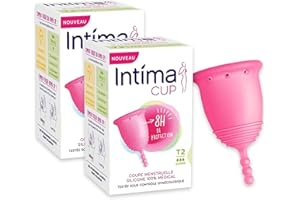Intima Cup, Coupe Menstruelle Taille 2 Super - Flux Abondant, Lot de 2