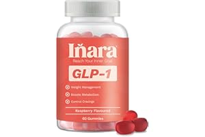 Inara GLP-1 Gummies - 60 Edible Gummies - 2 a Day - 30 Day Supply - InnoSlim & Choline Supplement - Raspberry Sherbert Flavour - Vegan & Gluten Free Friendly - GLP1 to Support Health and Metabolism
