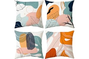 Bestash Fundas Cojines 45x45 Juego de 4 Fundas de Cojines Terciopelo Funda Cojin Decorativas Modernas para Cama Decoración Sofás Sala de Estar Dormitorio（Moderno ）