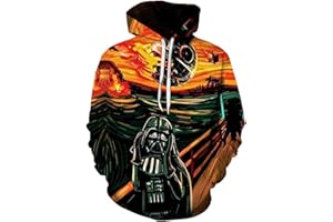 CHENMA Men Funny Cartoon Cosplay 3D Print Pullover Hoodie Sweatshirt with Front Pocket