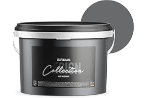 Craft Colors® 5L hochwertige Wandfarbe edelmatt, Kreidefarbe Made in Germany, Design Collection No. 787 dunkelgrau