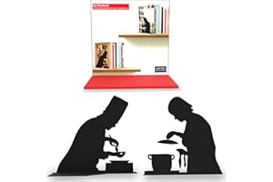 ARTORI DESIGN Unique Metal Decorative Bookends - Whimsical Hidden Book Ends for a Cool Book Holder Display - Cute Home Decor and Modern Gift Idea for Shelves Desk or Table (Cooking)