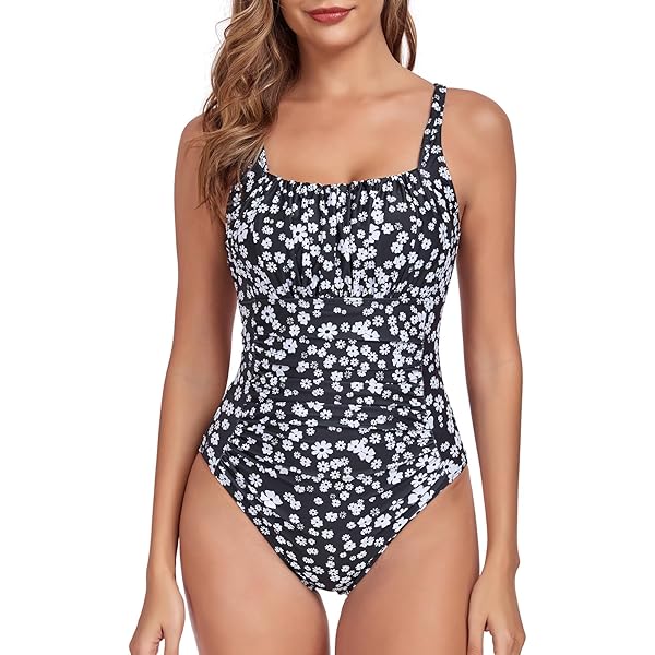 Costume Da Bagno Donna Due Pezzi Tankini Vita Alta - Stampato Floreale - Foto 7