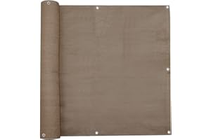 jarolift Copertura per Balcone Traspirante, Telo di Rivestimento Frangivista Protezione Solare Frangivento, 600 x 90 cm, Marrone