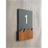 Wooden Serisi Dikey Kendinden Yapışkanlı Kapı Numarası -1