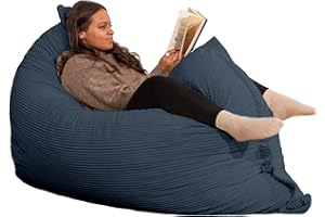 bananair - Giant Bean Bag Sofa for Adults & Kids - Comfortable Foam Filling - Ultra Soft Corduroy Fabric - Removable & Machine Washable Cover - XXL Fluffy Bean Bag Chair (180x140 cm, Midnight Blue)