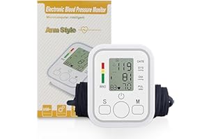 BHLEVE Tensiomètre Électronique Professionnel pour Bras - Validé Cliniquement, avec Détection des Pulsations Cardiaques Irrégulières et Guide d'Enroulement du Brassard (Blanc)